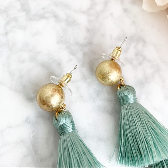 Tiered Tassel Earrings Jade - Picture 3 of 8